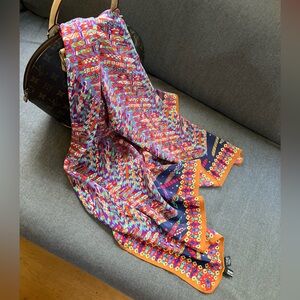 Vintage MISSONI 100% Silk Square Scarf • Italian Made • Geometric Abstract Print